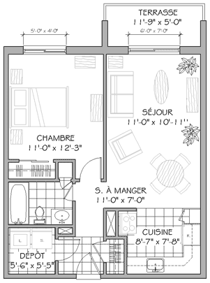 Plan appartement 3½ 625 pieds carrés type a Plan appartement 3½ 625 pieds carrés type a