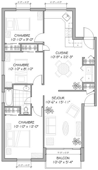 Plan appartement 5½ 1000 pieds carrés type a Plan appartement 5½ 1000 pieds carrés type a