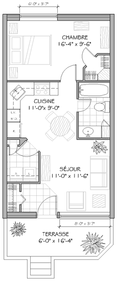 Plan appartement 3½ 575 pieds carrés type c Plan appartement 3½ 575 pieds carrés type c