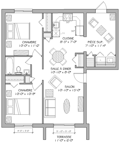 Plan appartement 1690, app S-1 Plan appartement 1690, app S-1
