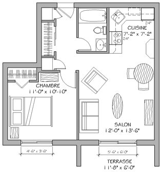 Plan appartement 1700, app 106 Plan appartement 1700, app 106